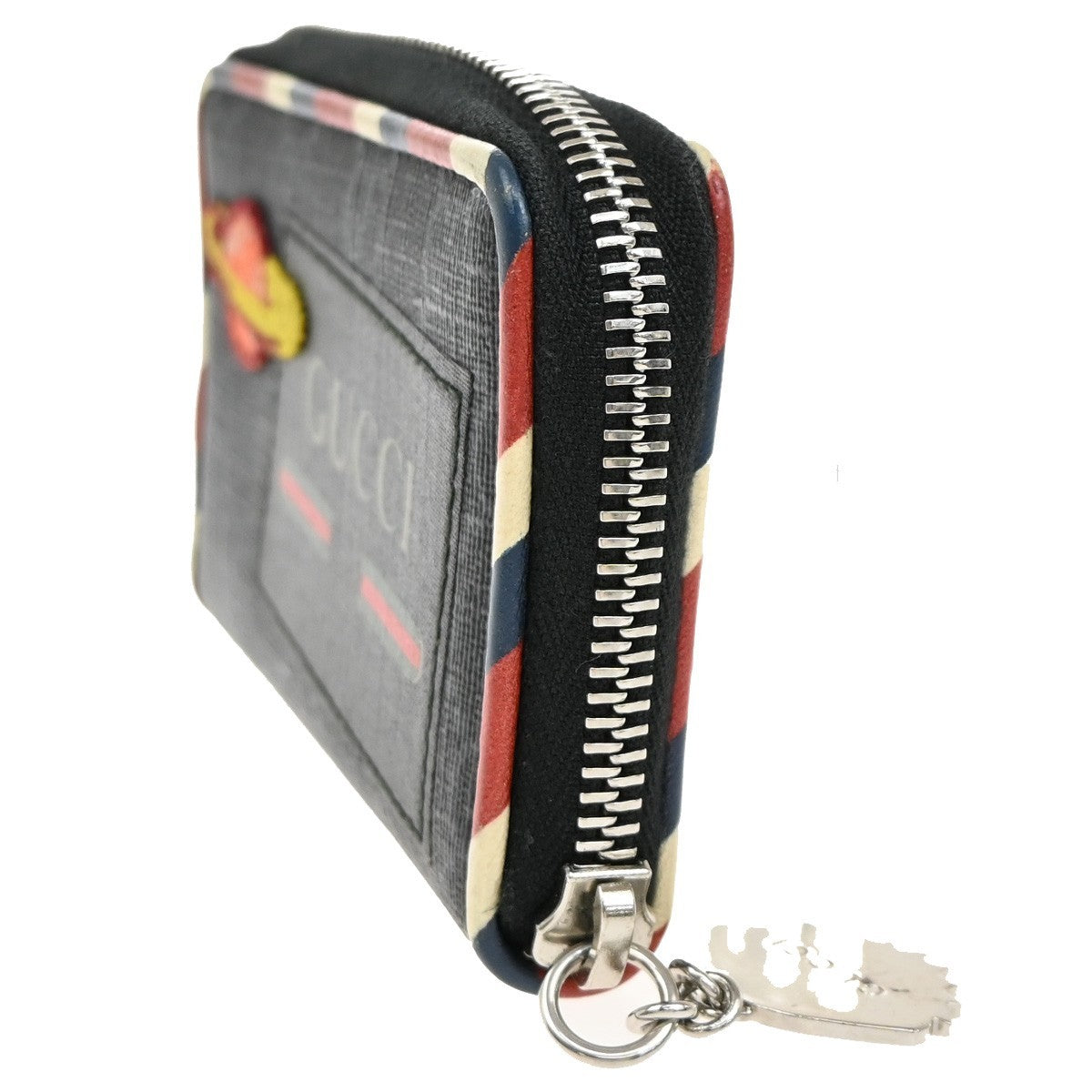 Gucci Night Courrier Bifold Wallet GG Coated Canvas with Applique, BLACK, CANVAS, Wallets