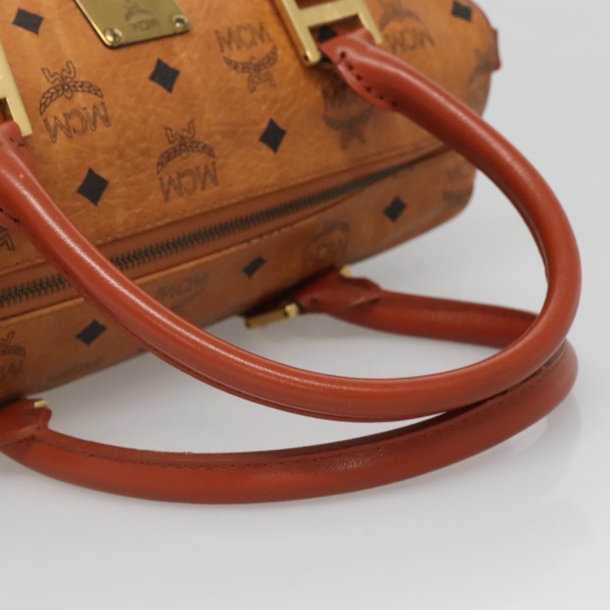 MCM Visetos Handbag Canvas and Leather, BROWN, PVC, Handbag