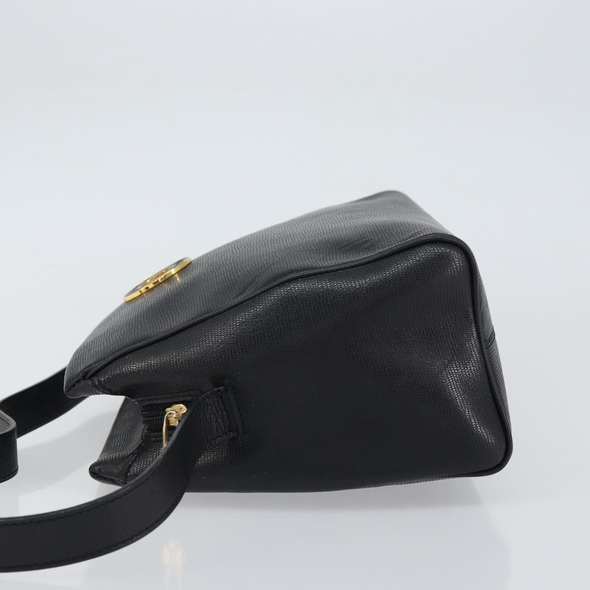 Celine Circle Logo Shoulder Bag Leather, BLACK, LEATHER, Shoulder bag