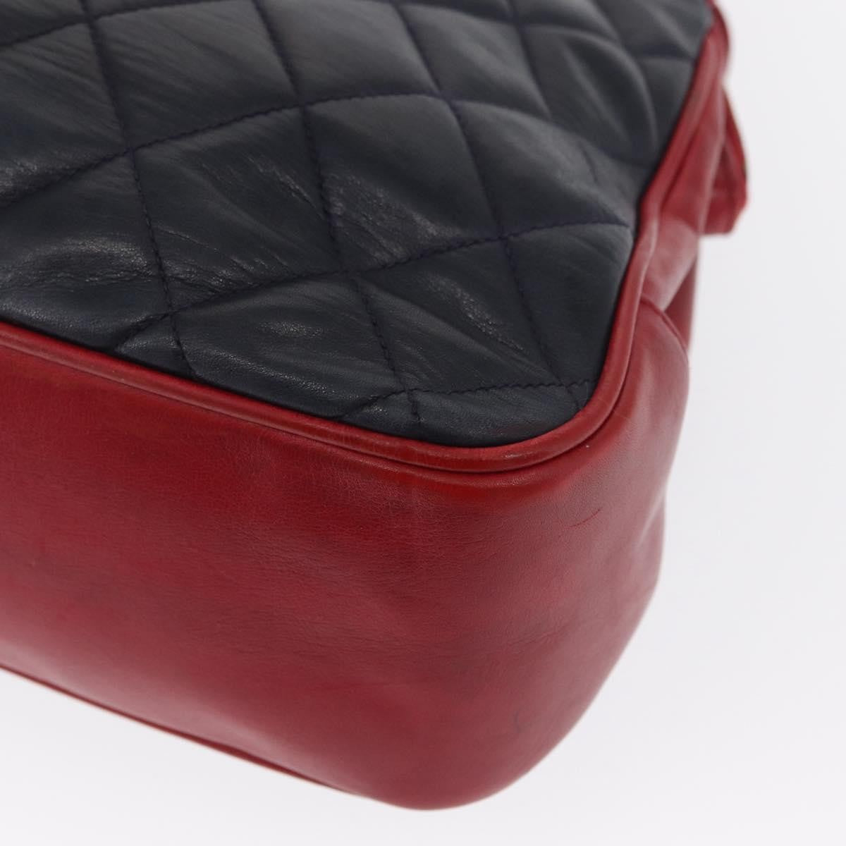 Chanel Chanel Bicolor Shoulder Bag Red/Navy leather bicolore, NAVY, LEATHER, Shoulder bag