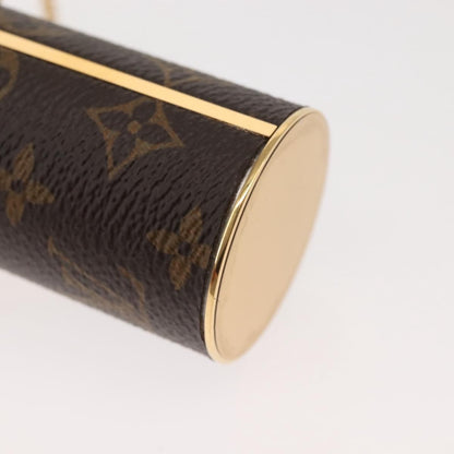 Louis Vuitton Lipstick Case on Chain Monogram Canvas, BROWN, CANVAS, Clutche & pouche