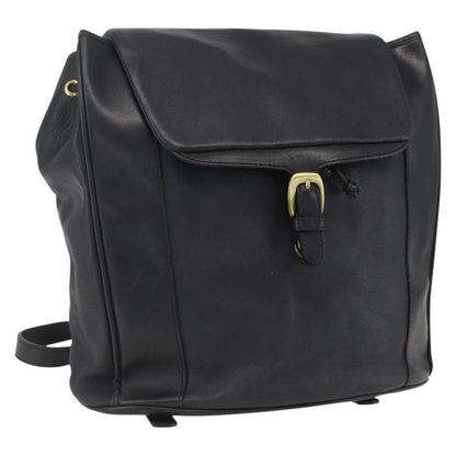 Bally Vintage Backpack Leather, Black, Leather, Backpack