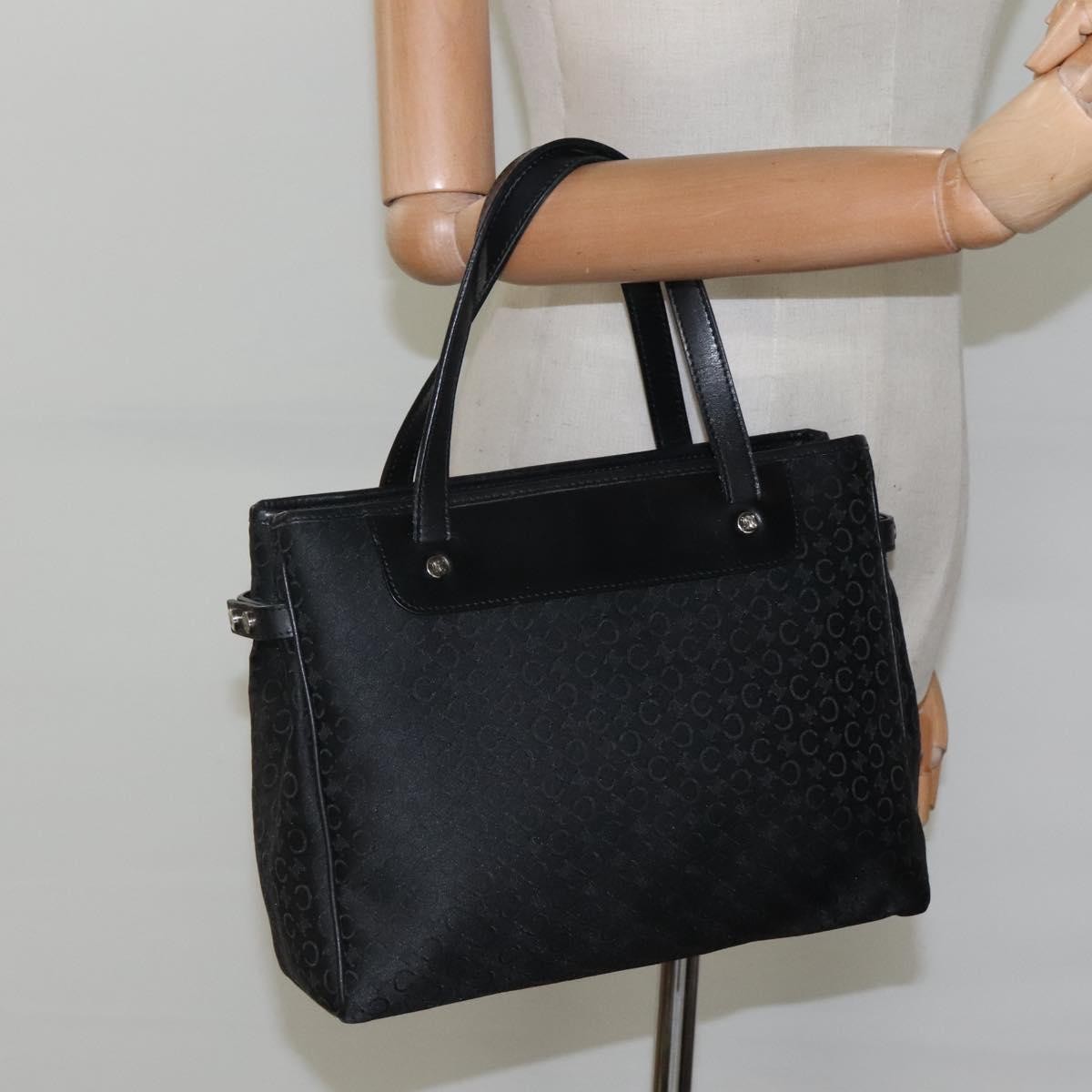 Celine Macadam Handbag Macadam with leather, BLACK, CANVAS, Handbag