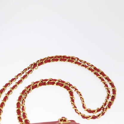 Chanel Vintage Diamond CC Tassel Shoulder Bag Quilted Leather, RED, LEATHER, Shoulder bag