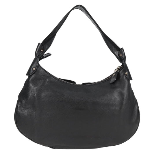 Salvatore Ferragamo Vala Shoulder Bag Leather, BLACK, LEATHER, Shoulder bag