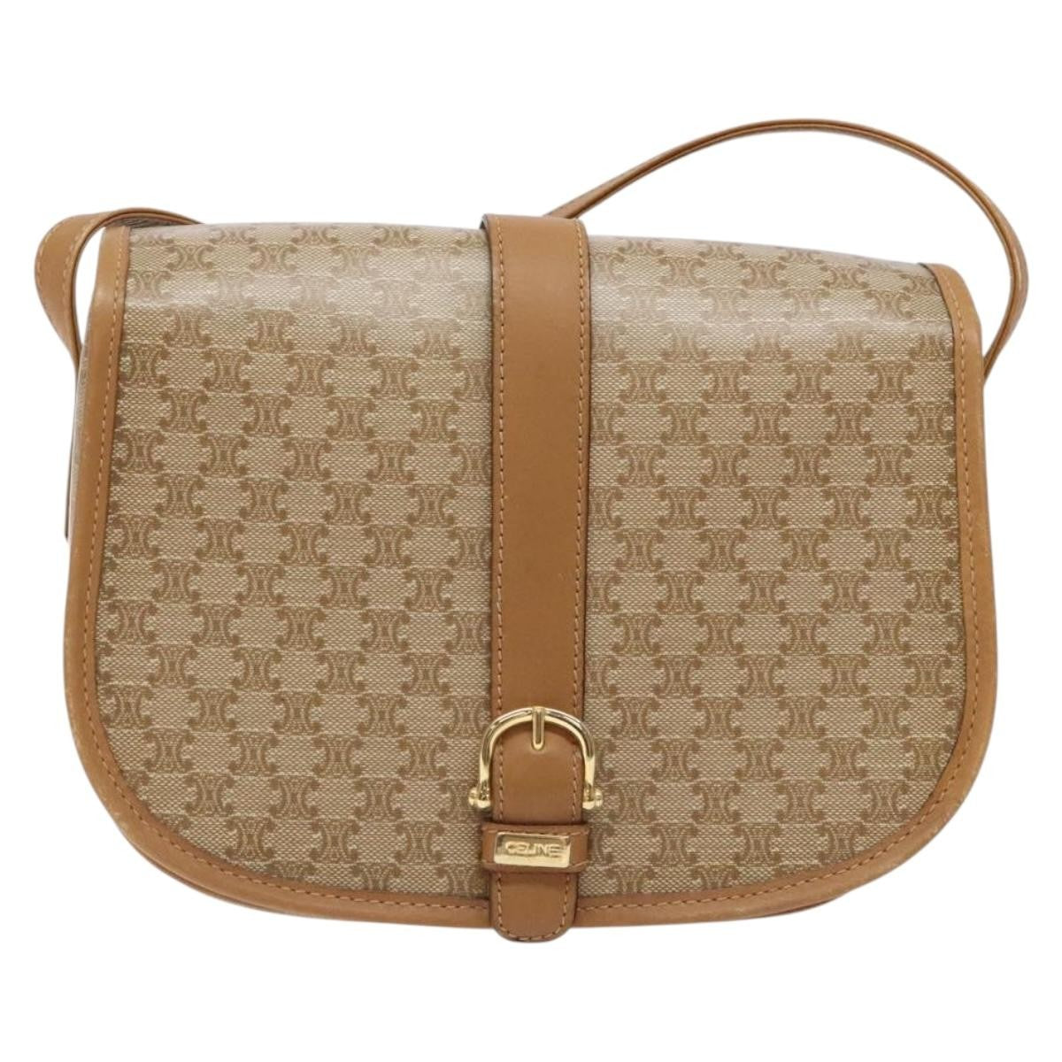 Celine Vintage Triomphe Shoulder Bag Canvas, BEIGE, CANVAS, Shoulder bag