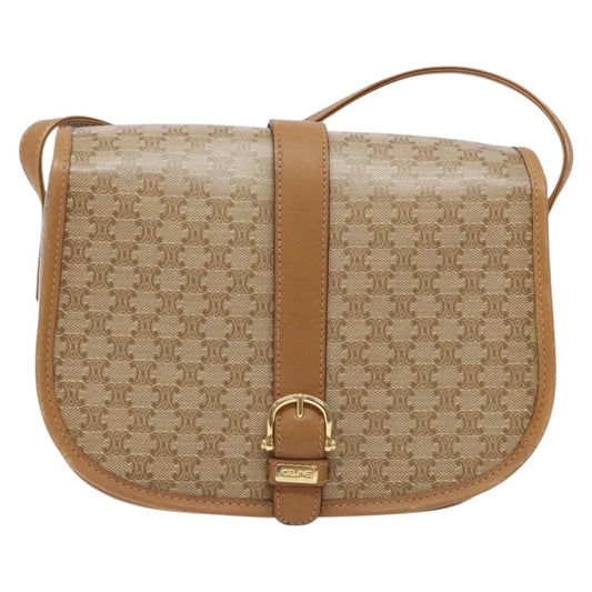 Celine Vintage Triomphe Shoulder Bag Canvas, BEIGE, CANVAS, Shoulder bag