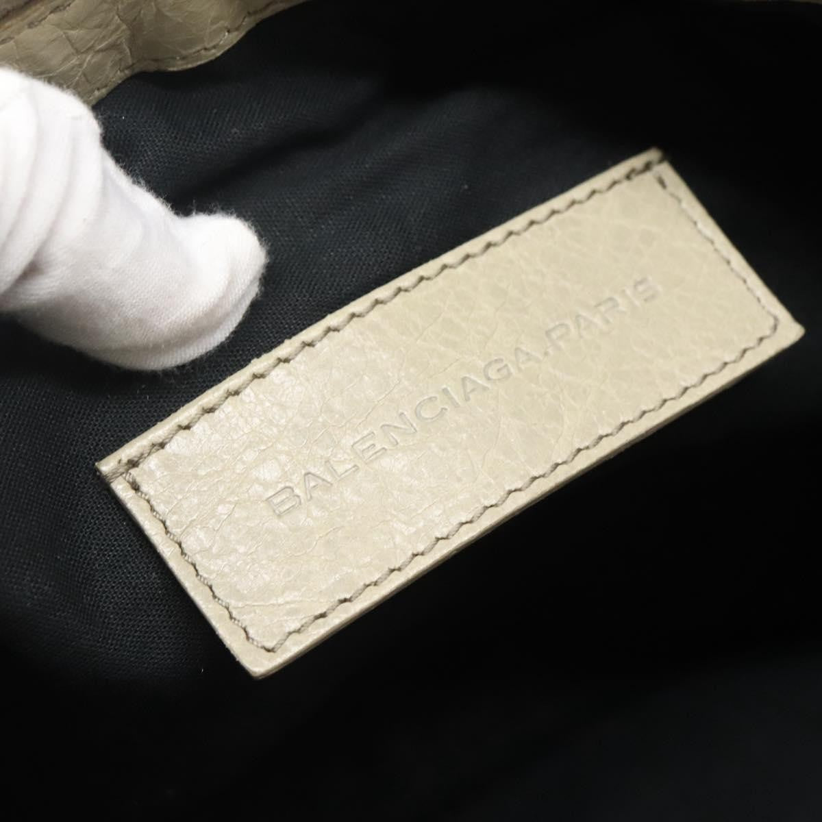 Balenciaga Classic City Clip Pouch Leather, BEIGE, LEATHER, Clutche & pouche