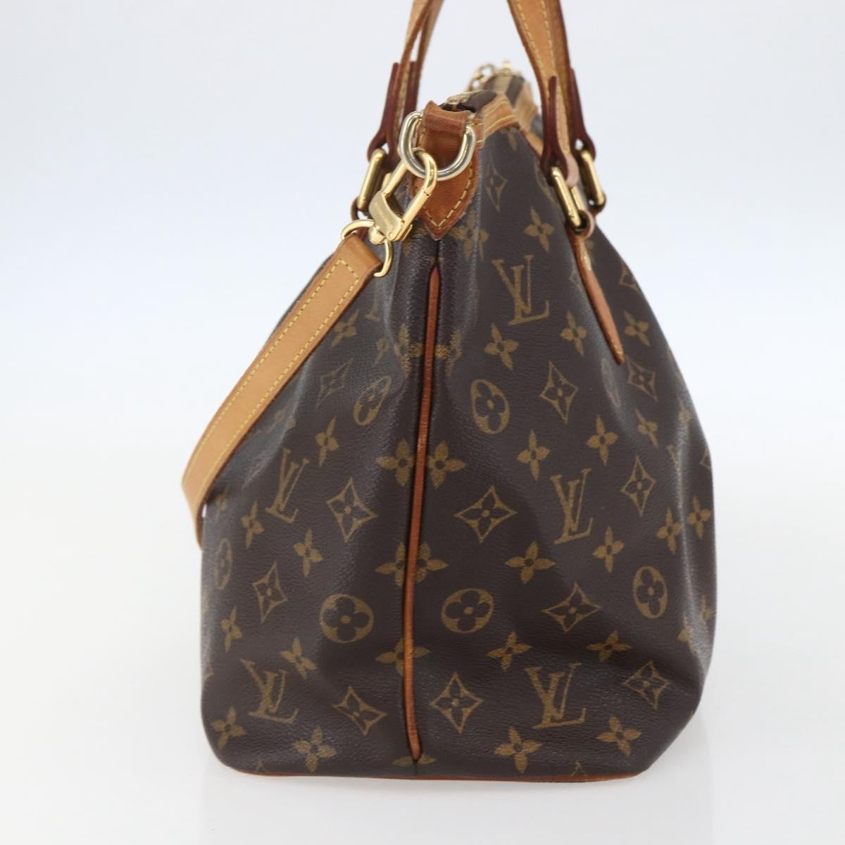 Louis Vuitton Palermo Handbag Monogram Canvas, BROWN, CANVAS, Tote bag