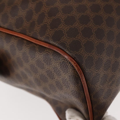Celine Vintage Macadam Handbag Canvas and Leather, BROWN, CANVAS, Handbag