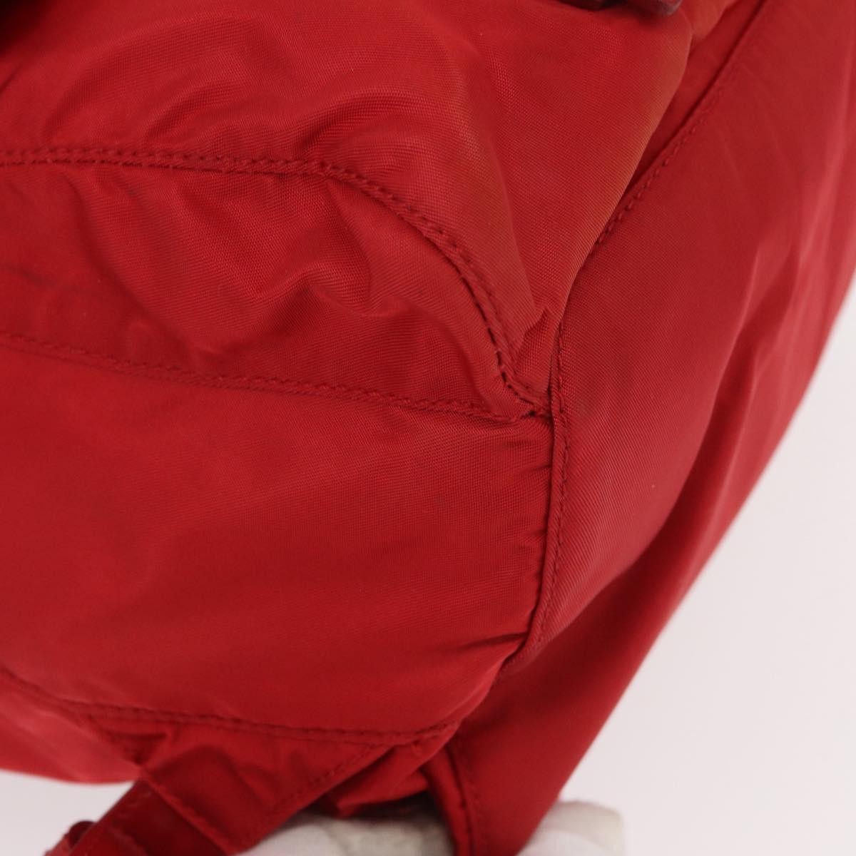 Prada Double Front Pocket Backpack Tessuto, Red, Nylon, Backpack