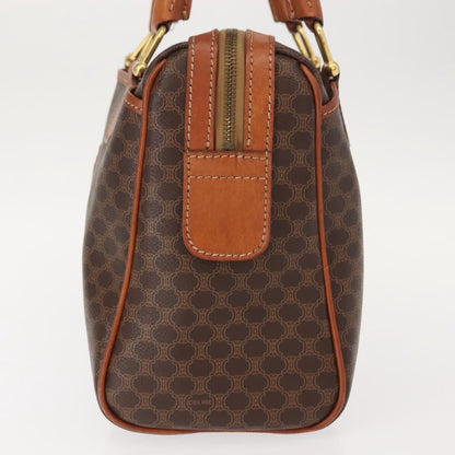 Celine Vintage Macadam Handbag Canvas and Leather, BROWN, CANVAS, Handbag