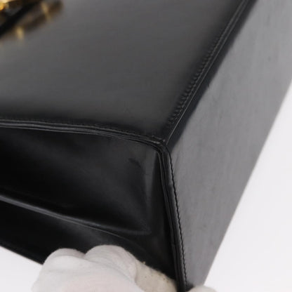 Salvatore Ferragamo Convertible Top Handle Bag Leather, BLACK, LEATHER, Handbag