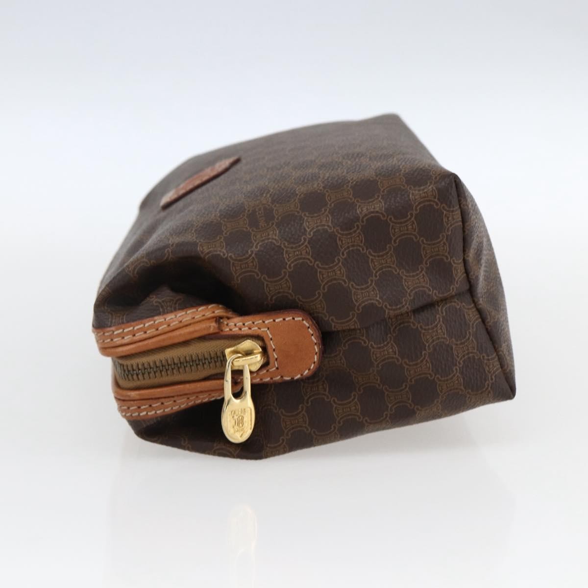 Celine Macadam Pochette Canvas and Leather, BROWN, CANVAS, Clutche & pouche