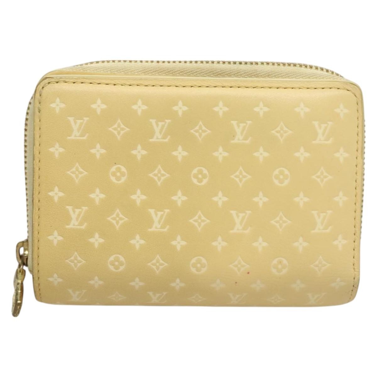 Louis Vuitton Lou Wallet Nanogram Leather, BEIGE, LEATHER, Wallets