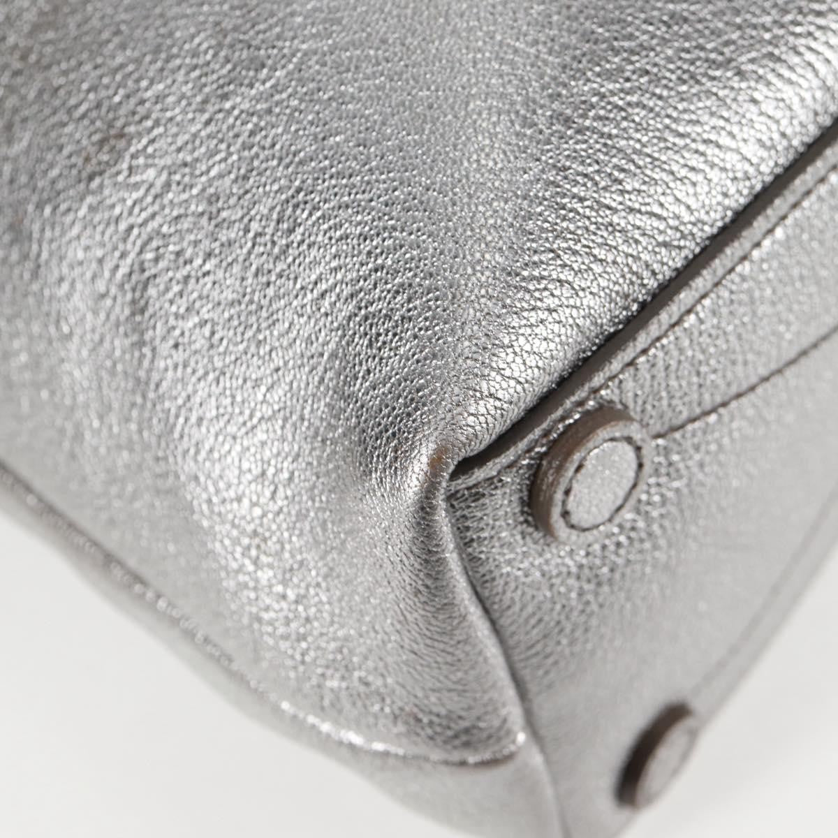 Miu Miu Drawstring Satchel Leather, SILVER, LEATHER, Handbag