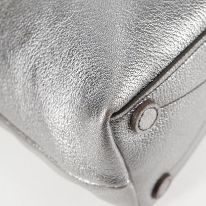 Miu Miu Drawstring Satchel Leather, SILVER, LEATHER, Handbag