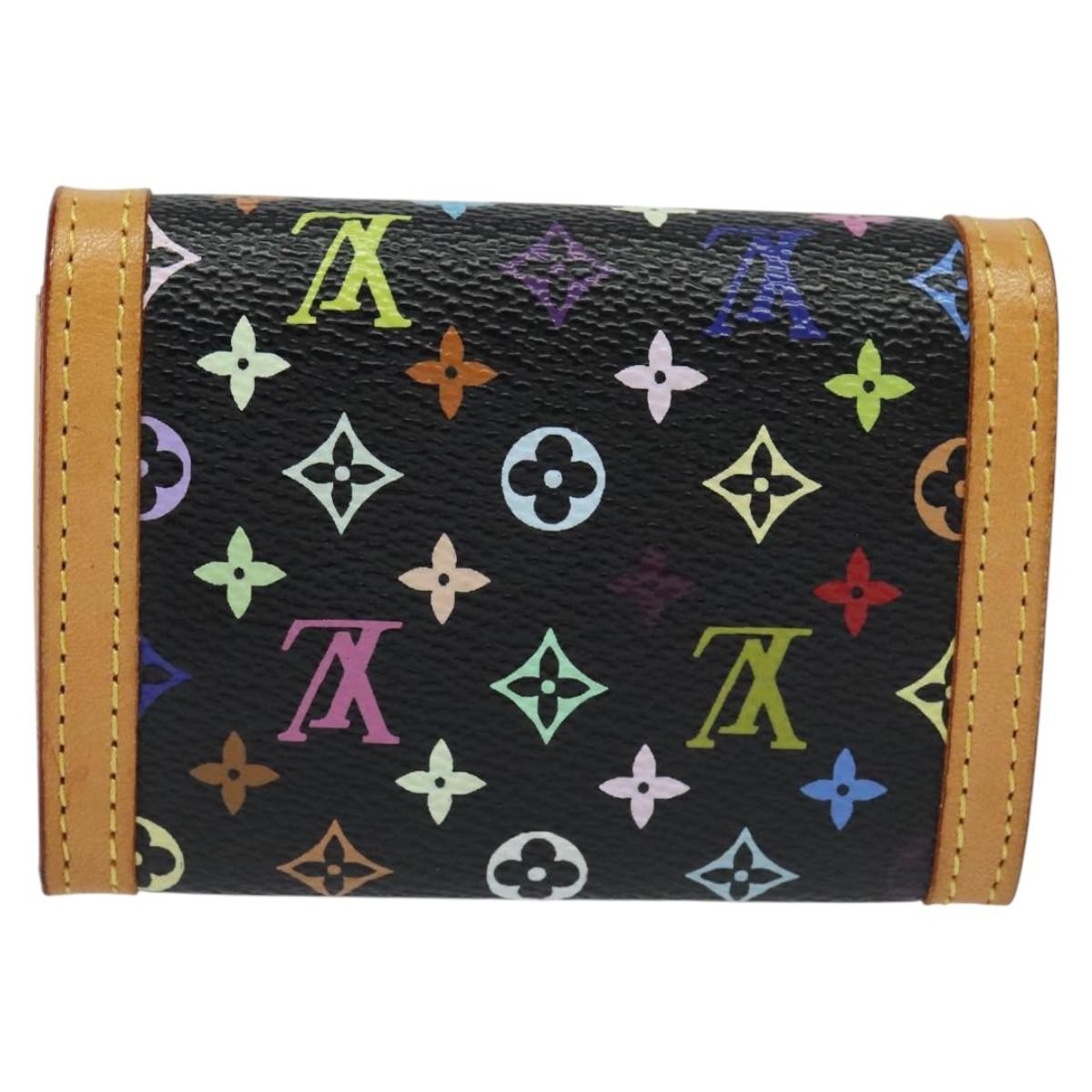 Louis Vuitton Porte-Monnaie Plat Coin Purse Monogram Multicolor, BLACK, CANVAS, Wallets