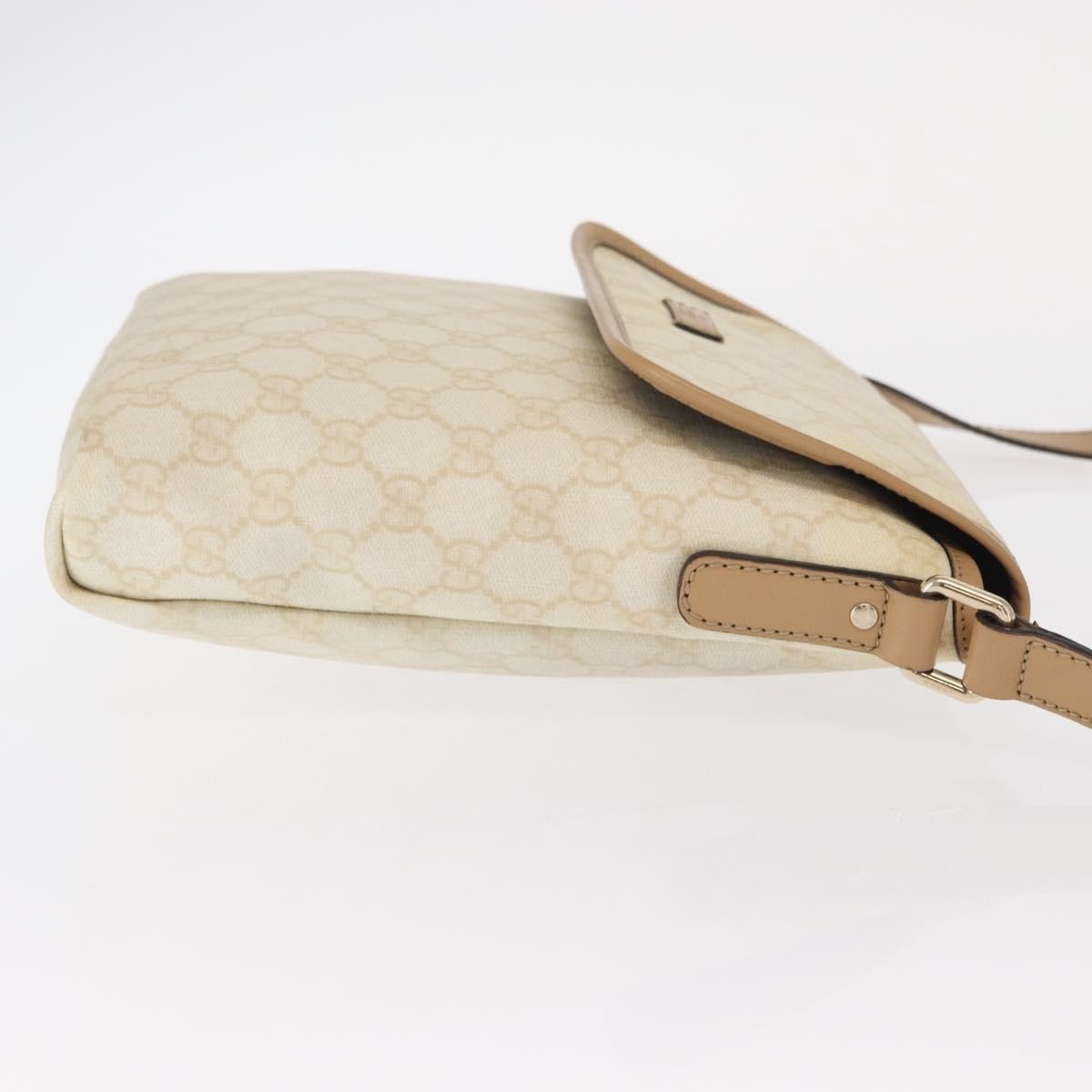 Gucci Flap Messenger GG Coated Canvas, WHITE, PVC, Shoulder bag