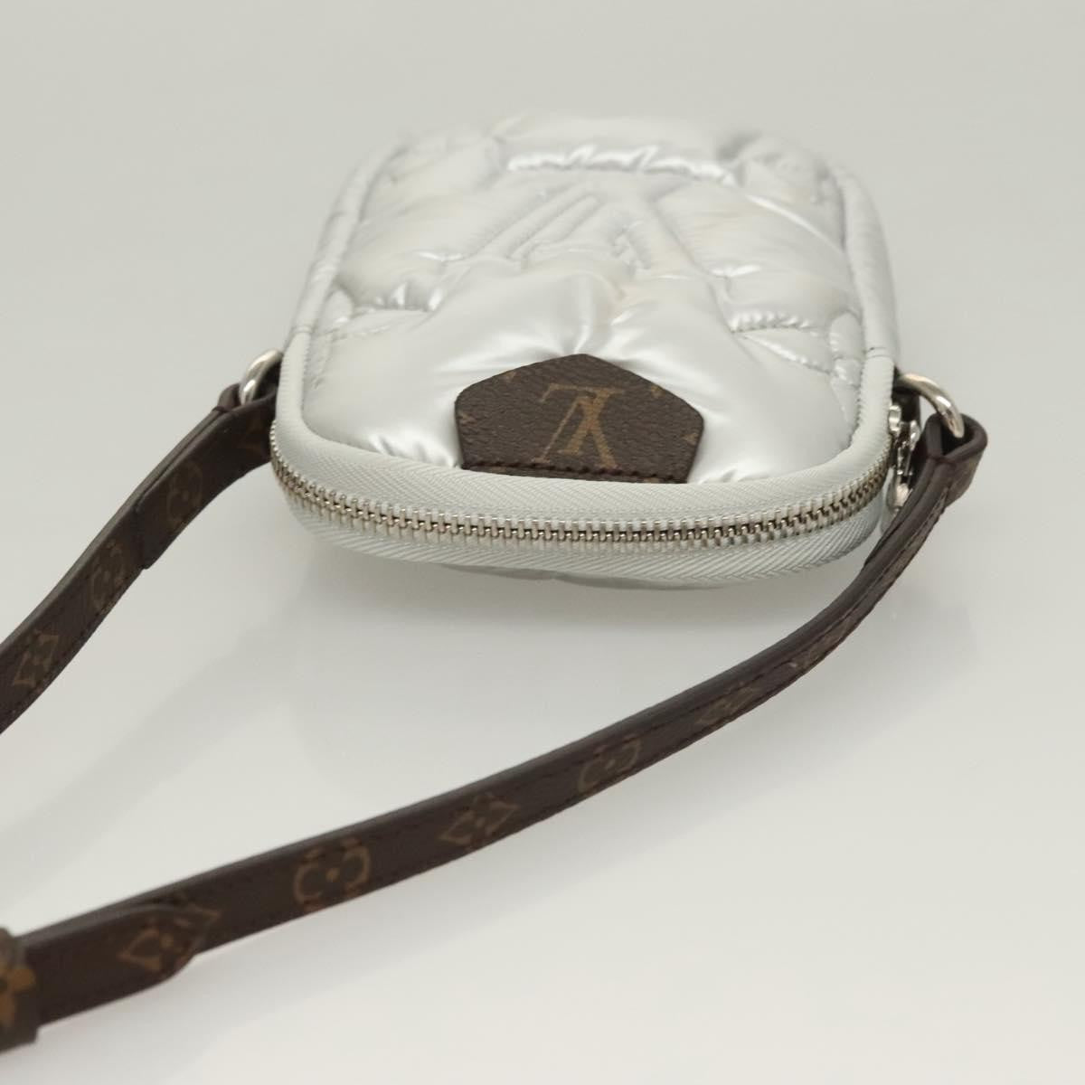 Louis Vuitton Pillow Phone Pouch Monogram Quilted Econyl Nylon, SILVER, CANVAS, Travel bag