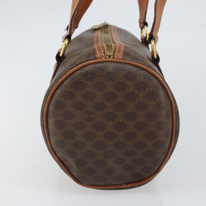 Celine Vintage Macadam Handbag Canvas and Leather, BROWN, CANVAS, Handbag
