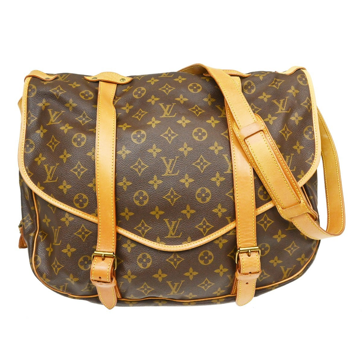 Louis Vuitton Saumur Handbag Monogram Canvas, Brown, Canvas, Shoulder Bag