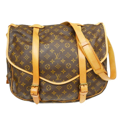Louis Vuitton Saumur Handbag Monogram Canvas, Brown, Canvas, Shoulder Bag