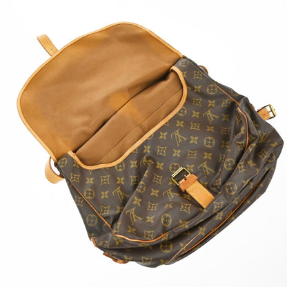 Louis Vuitton Saumur Handbag Monogram Canvas, BROWN, CANVAS, Shoulder bag