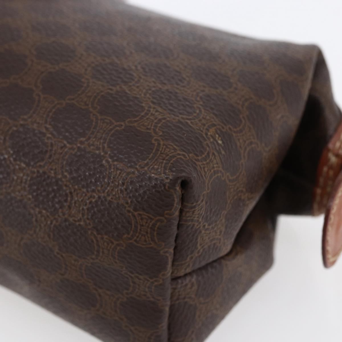 Celine Macadam Pochette Canvas and Leather, BROWN, CANVAS, Clutche & pouche