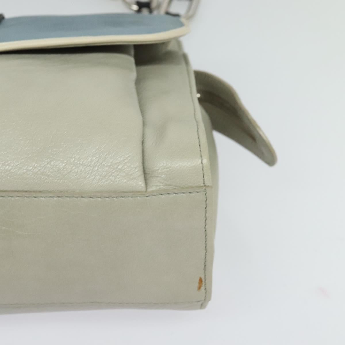 Balenciaga Cherche Midi Chain Shoulder Bag Leather, GRAY, LEATHER, Shoulder bag