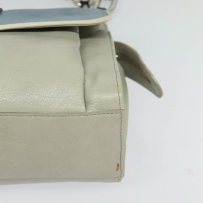 Balenciaga Cherche Midi Chain Shoulder Bag Leather, GRAY, LEATHER, Shoulder bag