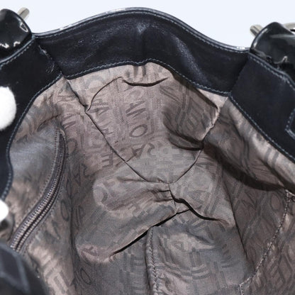 Salvatore Ferragamo Gancini Tote Patent leather, BLACK, PATENT_LEATHER, Tote bag
