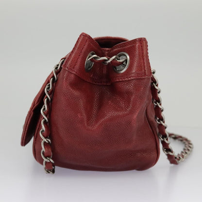Chanel Lax Accordion Camera Bag Leather, RED, LEATHER, Shoulder bag