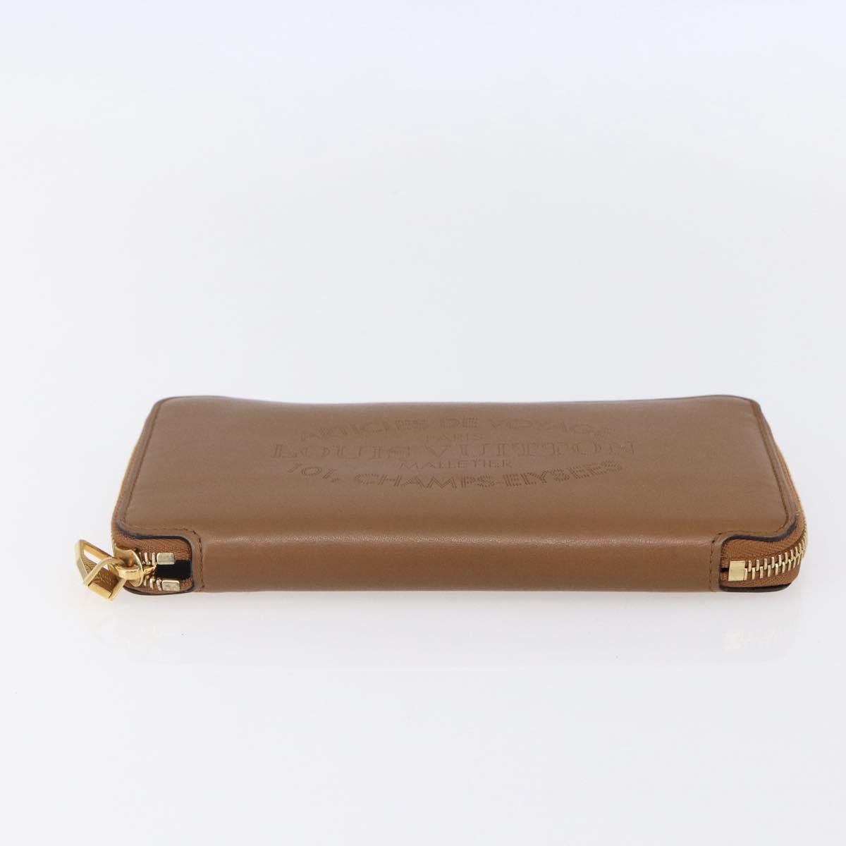Louis Vuitton Zippy wallet Leather, BROWN, LEATHER, Wallets
