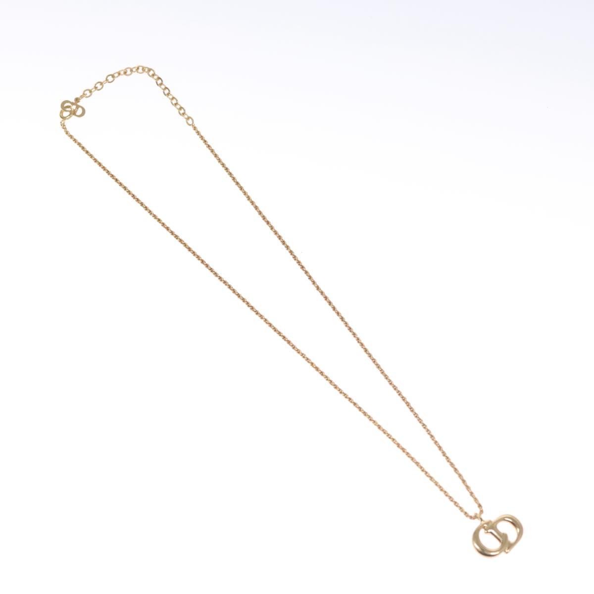 Christian Dior CD Pendant Necklace Metal, GOLD, METAL, Necklace