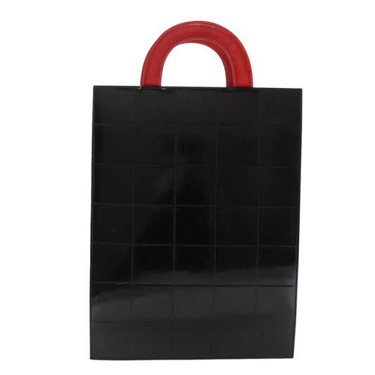 Chanel Vintage Portrait Tote Printed Leather and Quilted Patent, RED, LEATHER, Tote bag