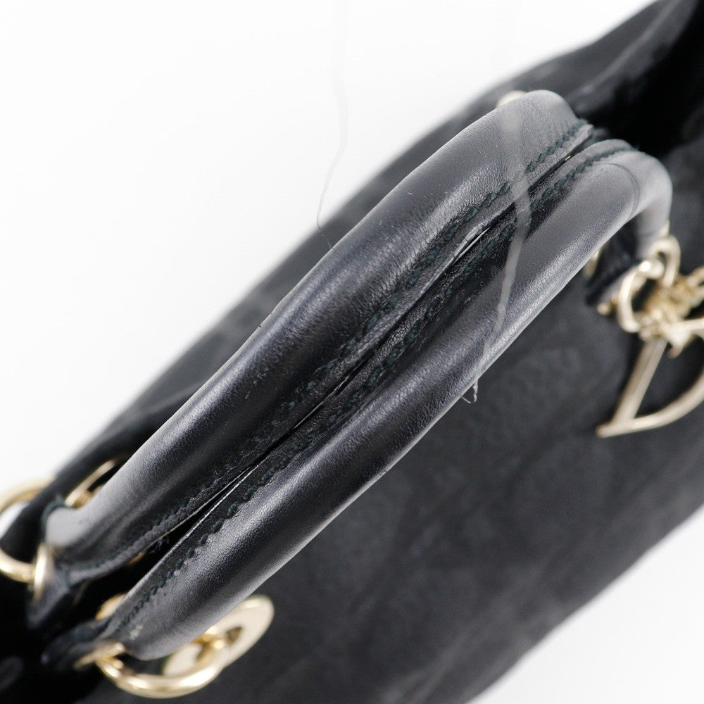 Christian Dior Vintage Lady Dior Bag Cannage Quilt Nylon, BLACK, NYLON, Tote bag