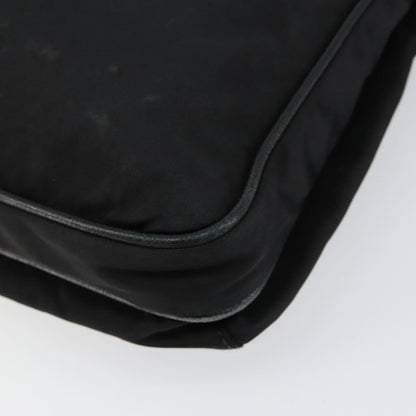 Prada Flat Messenger Bag Tessuto, BLACK, NYLON, Shoulder bag
