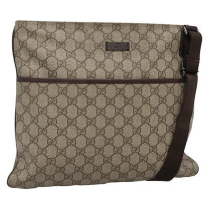 Gucci Zip Top Messenger Bag GG Coated Canvas, BEIGE, CANVAS, Shoulder bag