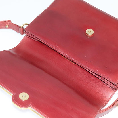Bally Vintage Shoulder Bag Leather, BURGUNDY, LEATHER, Shoulder bag