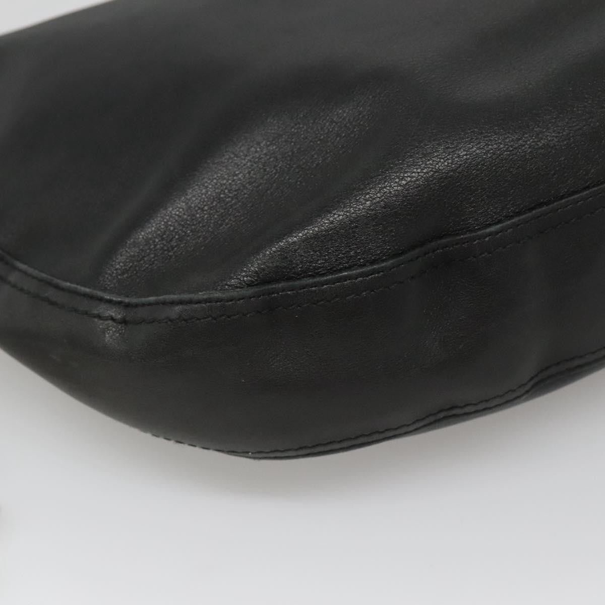 Salvatore Ferragamo Gancini Shoulder Bag Leather, BLACK, LEATHER, Shoulder bag