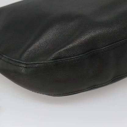 Salvatore Ferragamo Gancini Shoulder Bag Leather, BLACK, LEATHER, Shoulder bag