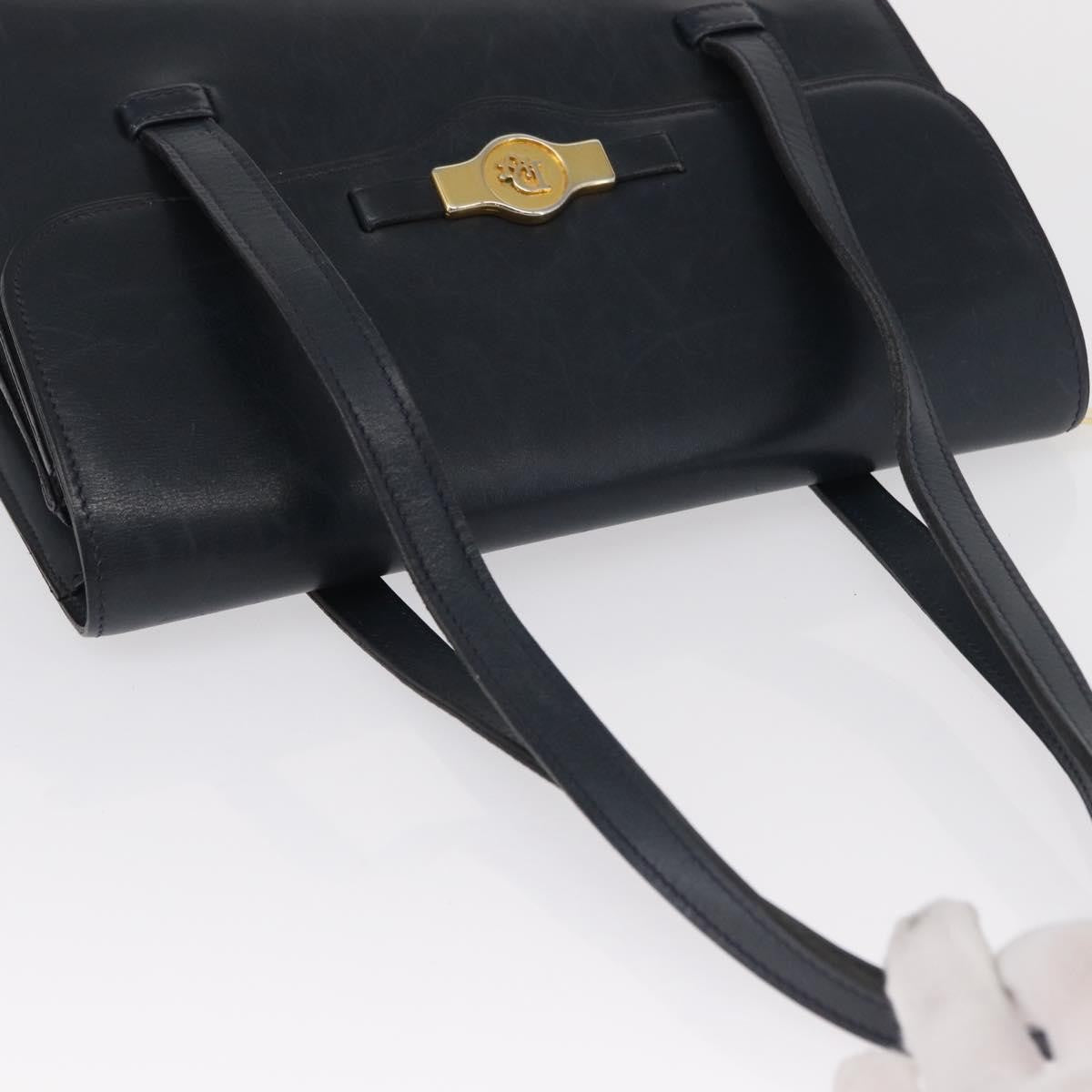 Christian Dior Vintage Handbag Leather, NAVY, LEATHER, Handbag