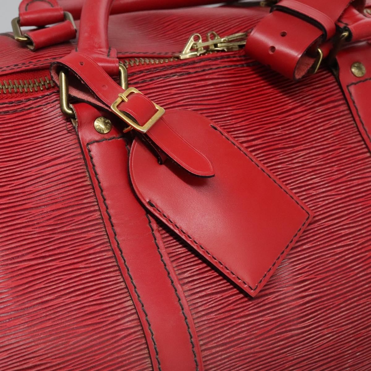 Louis Vuitton Keepall Bag Epi Leather, RED, LEATHER, Travel bag