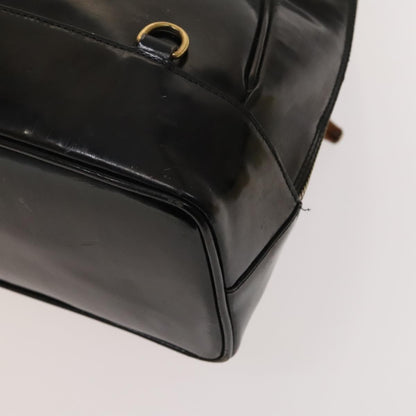 Gucci Vintage Bamboo Backpack Patent, Black, Patent Leather, Backpack