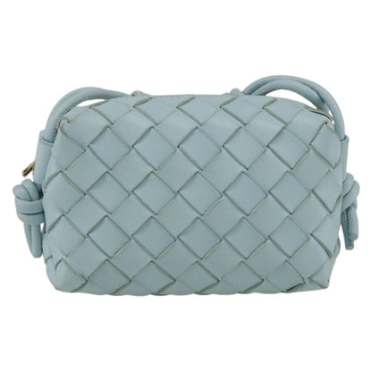 Bottega Veneta Loop Crossbody Bag Intrecciato Nappa, Blue, Leather, Shoulder Bag
