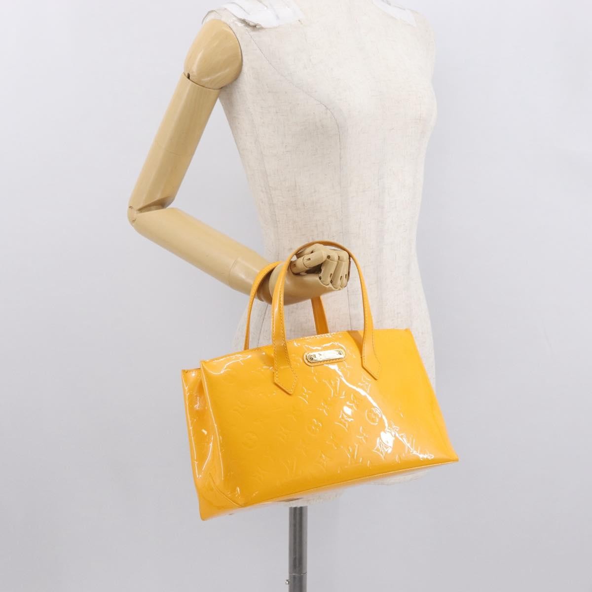Louis Vuitton Wilshire Handbag Monogram Vernis, YELLOW, PATENT_LEATHER, Handbag
