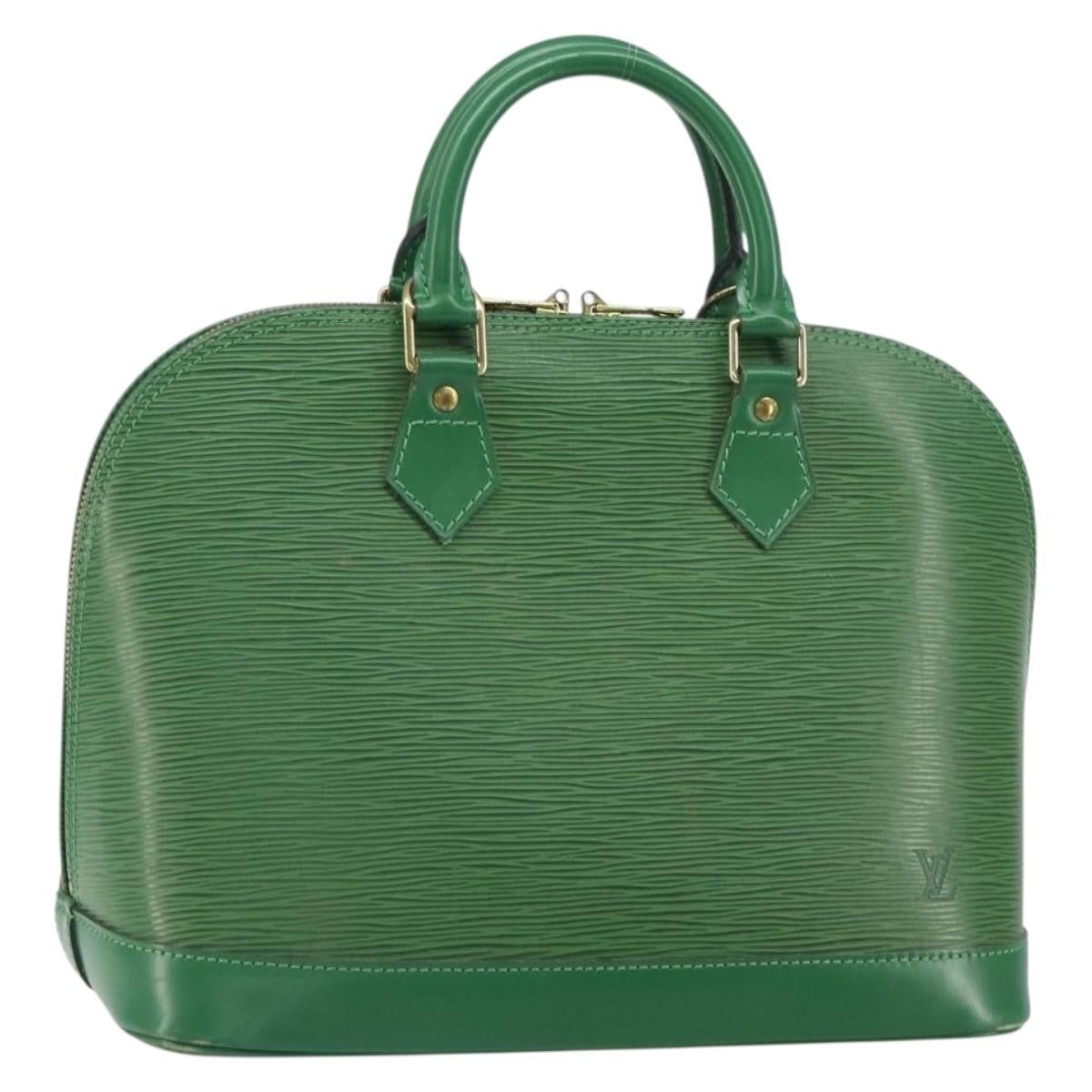 Louis Vuitton Alma Handbag Epi Leather, GREEN, LEATHER, Handbag