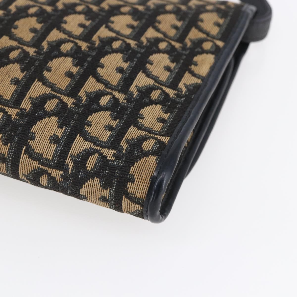Christian Dior Vintage Trotter Flap Shoulder Bag Diorissimo Canvas, NAVY, CANVAS, Shoulder bag