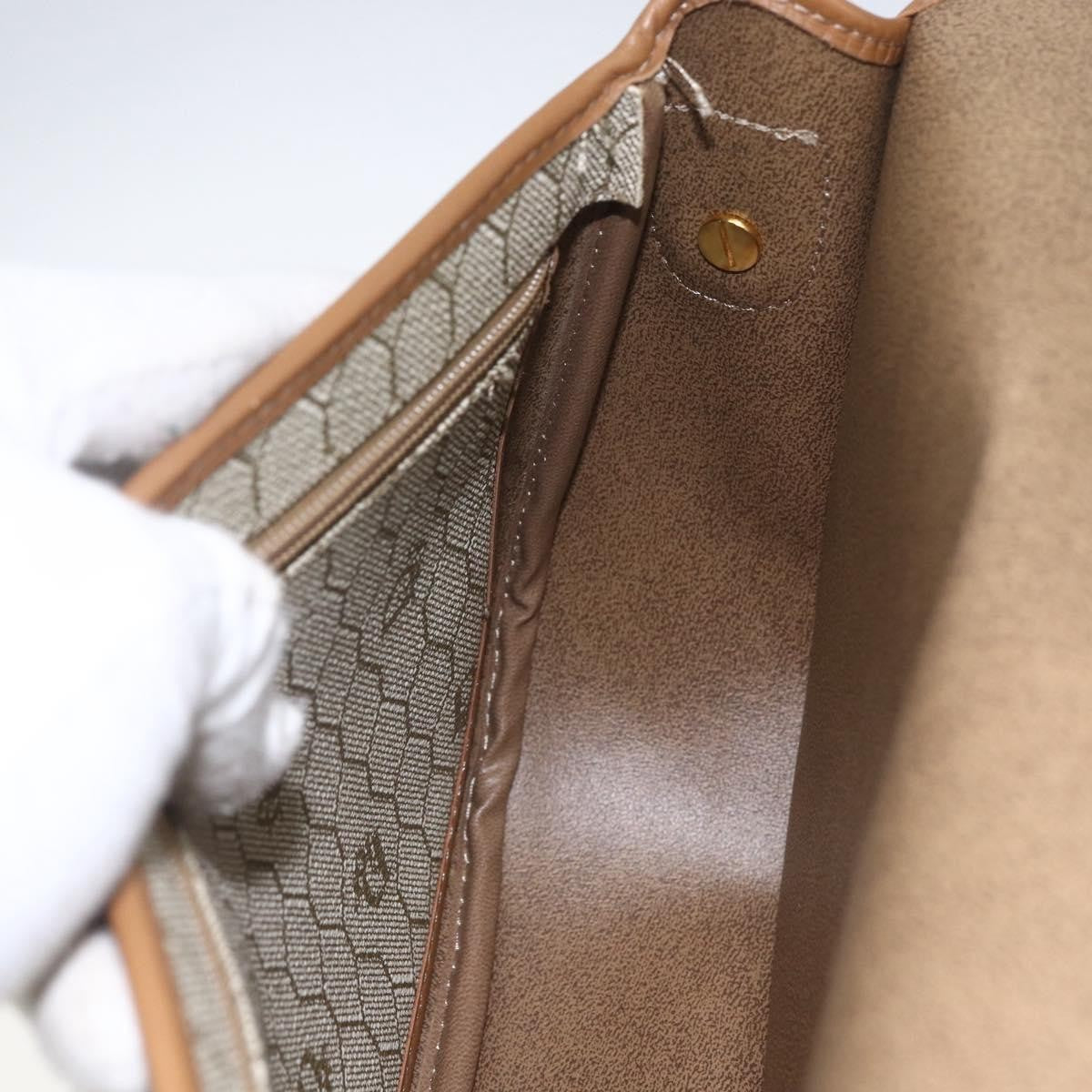 Christian Dior Vintage Honeycomb Shoulder Bag Canvas and Leather, BEIGE, CANVAS, Shoulder bag